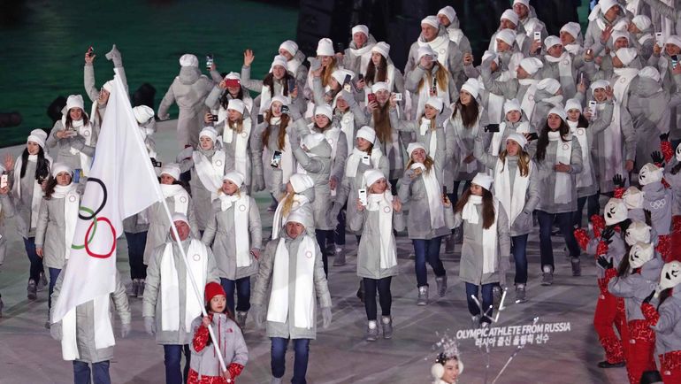 Олимпийские атлеты из России на открытии Игр в Пхёнчхане